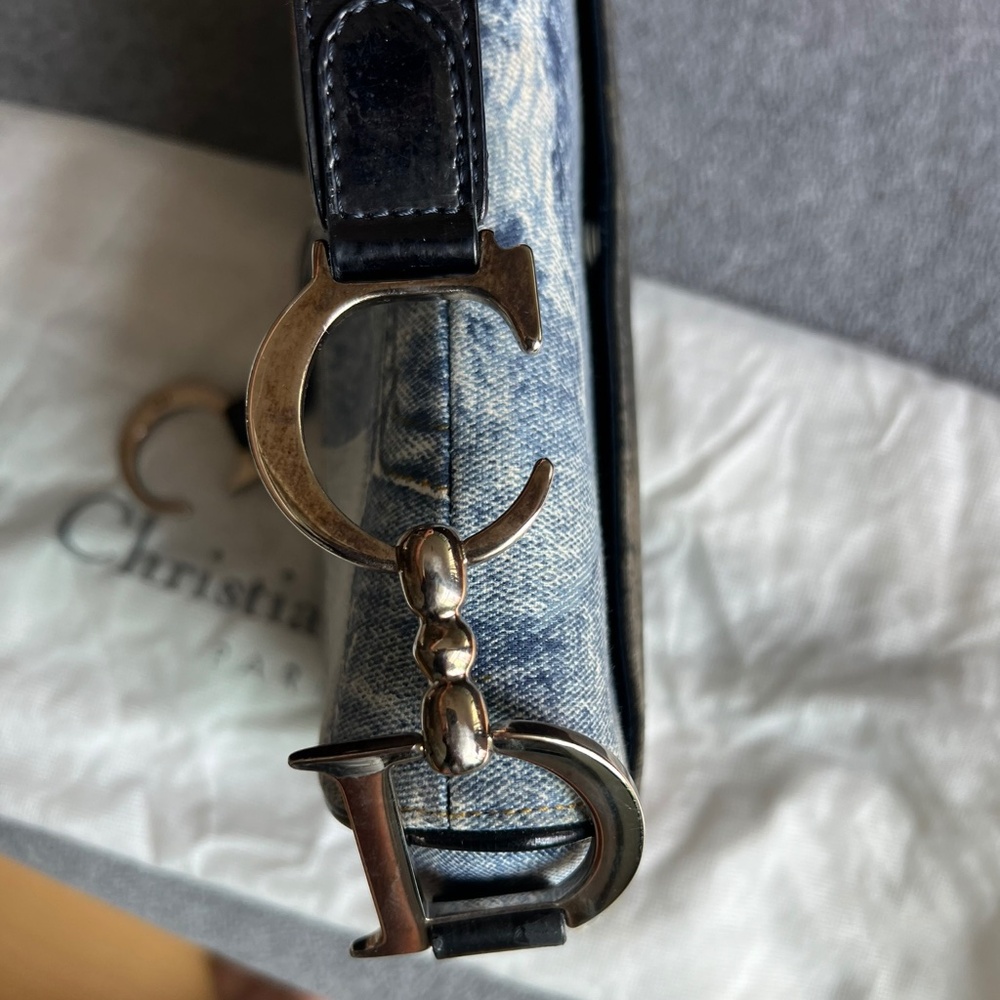 Vintage Christian Dior Denim Saddle Bag - Picture 9 of 15